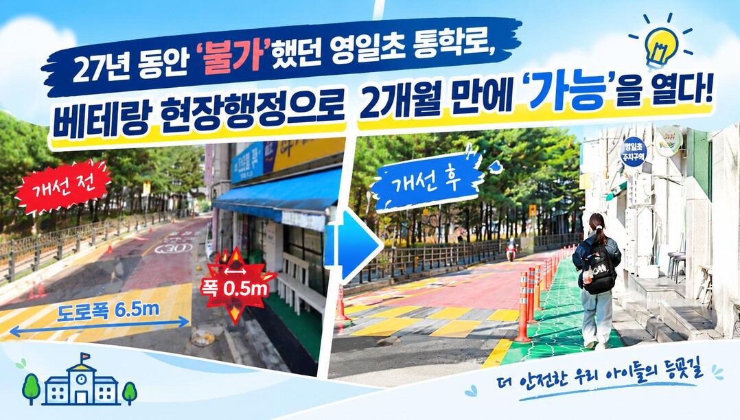 27년 간 위험했던 통학로 바꾼 수원...