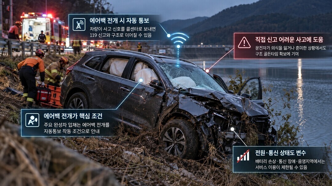 저수지에 빠진 차가 보낸 'S...