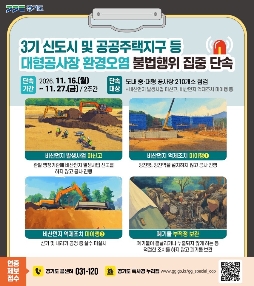 경기도, 3기 신도시 등 대형공사장 ...
